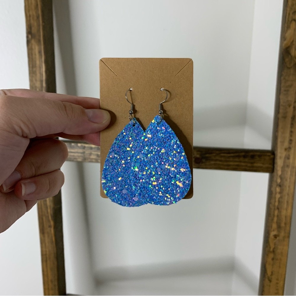 Sparkling Blue Teardrop Earrings